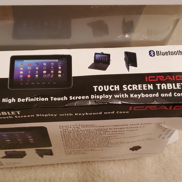 9" Touch Screen Bluetooth Tablet with Keyboard & Case & Original Box/Docs - Picture 3 of 13